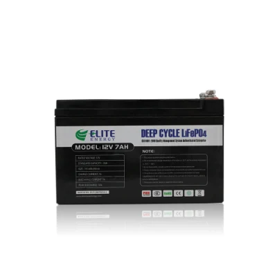 Batteria al litio personalizzata Elite OEM/ODM 12V 5ah 7ah 20ah Batteria agli ioni di litio LiFePO4 senza manutenzione con BMS integrato