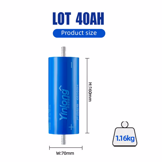 Batteria al litio titanato LTO 15c 2.4V 40Ah Yinlong 66160 per veicolo di accumulo di energia solare 12V 24V fai-da-te Bus carrello da golf EV up
