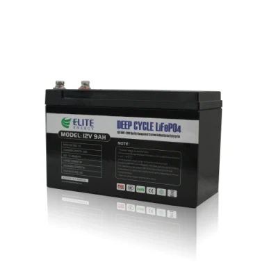 Batteria Elite 12V 9ah al litio 12 Volt 12V Lipo Batteria di fabbrica in Cina 10c 12 Volt Batteria agli ioni di litio LiPo/LiFePO4 per motori/dispositivi chimici/EV